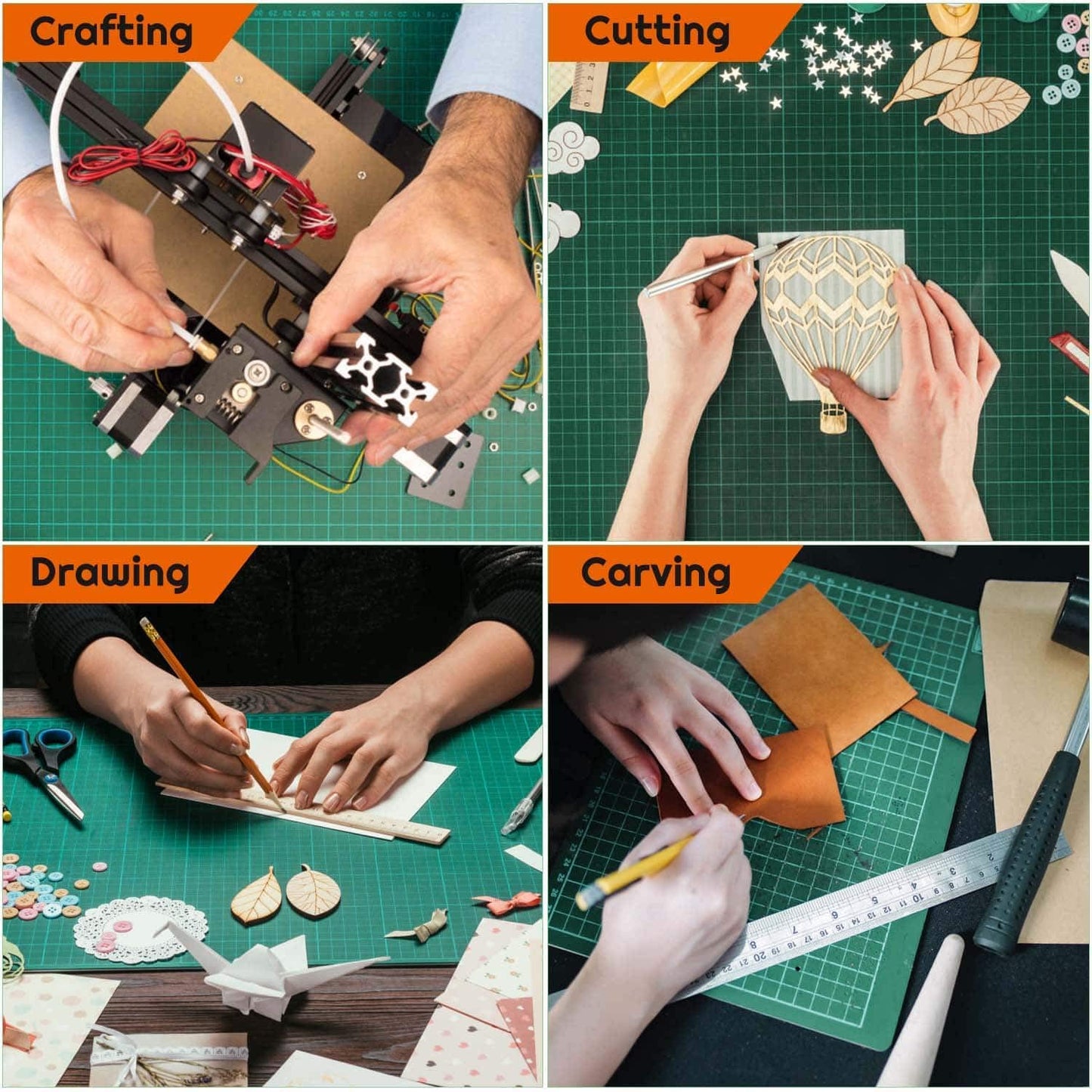 A2 Size Double Sided Flexible Cutting Mat with Marked Pattern and Grids