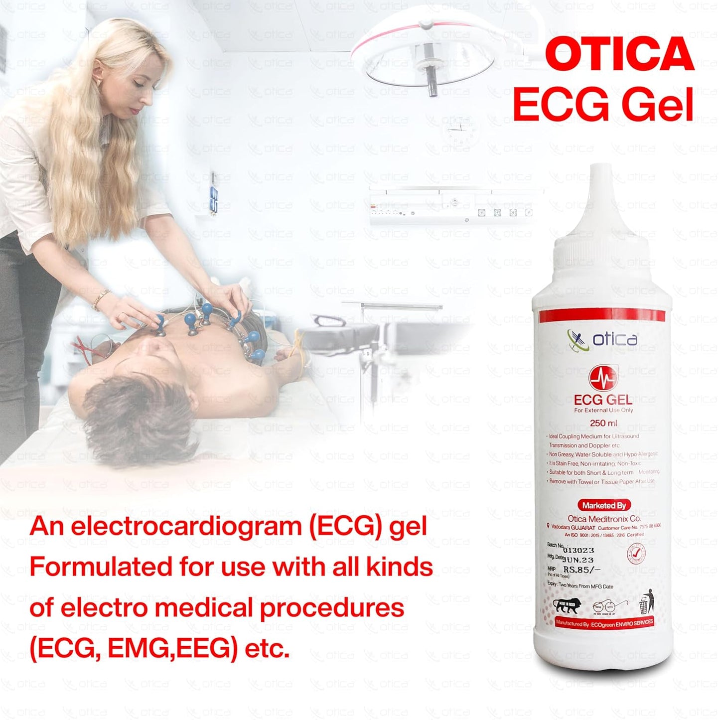 OTICA Ultrasound Gel for USG ECG EEG Sonography & Physio 250ml