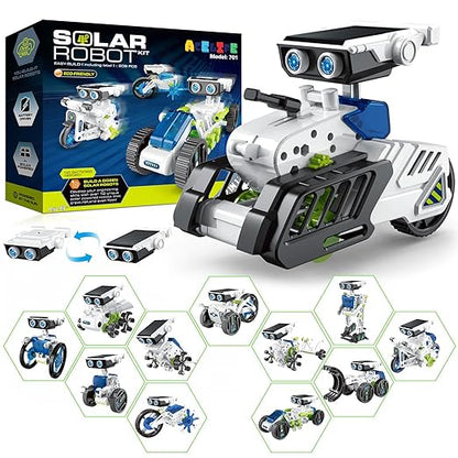 DIY 12 in 1 Solar Robot Kit Solar or Rechargeable Battery Operated Kit for Children's