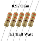 82K ohm 1/2 Watt ±5% Tolerance Carbon Film Resistor