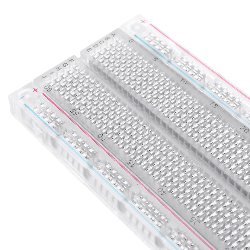 830 Points Solderless Prototype Breadboard - Transparent
