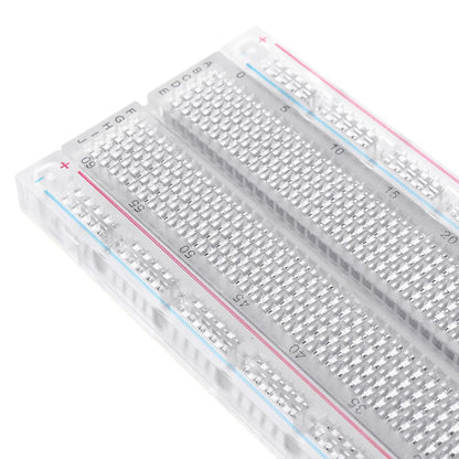 830 Points Solderless Prototype Breadboard - Transparent