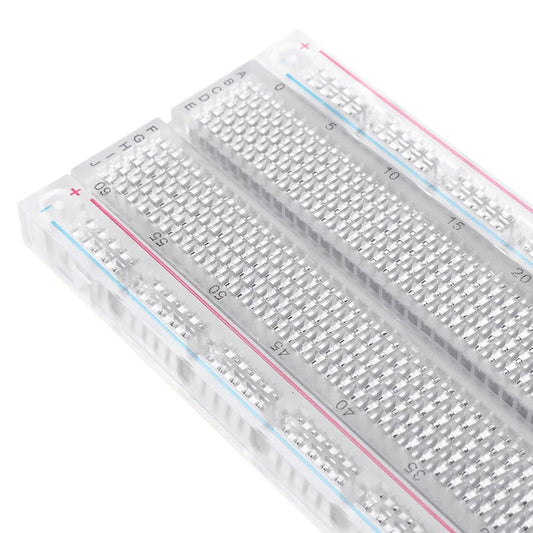 830 Points Solderless Prototype Breadboard - Transparent