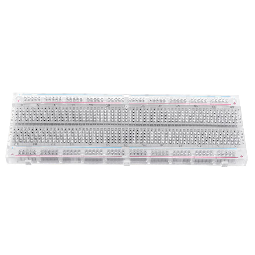 830 Points Solderless Prototype Breadboard - Transparent