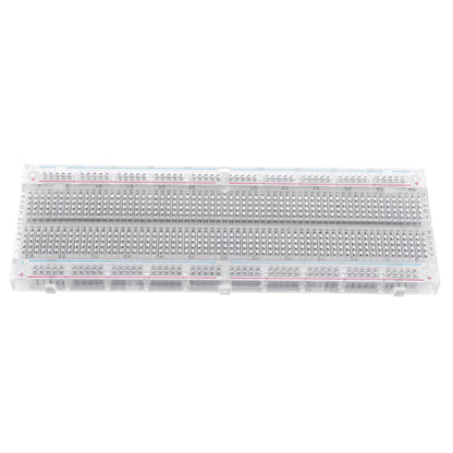 830 Points Solderless Prototype Breadboard - Transparent