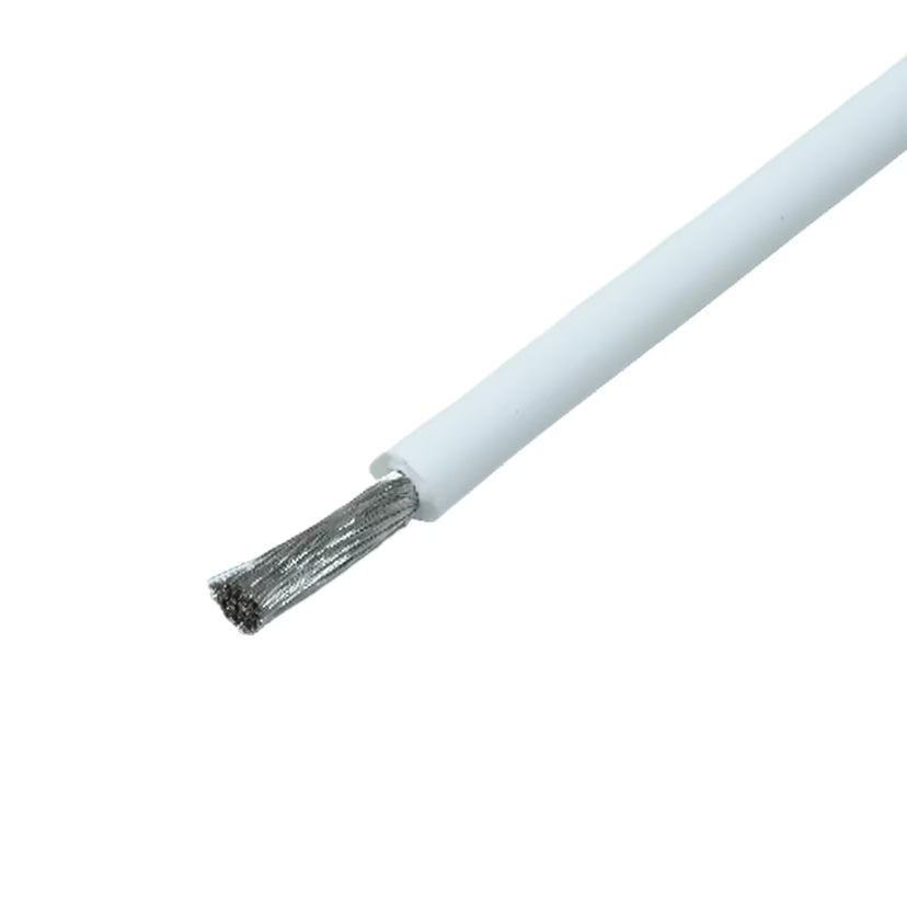 8 AWG Silicone Wire White Ultra High Quality Super Flexible - 1 Meter
