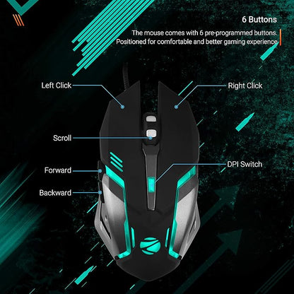 ZEB-TRANSFORMER-M2 Wired Ambidextrous Optical Gaming Mouse  (USB 3.0, Black)