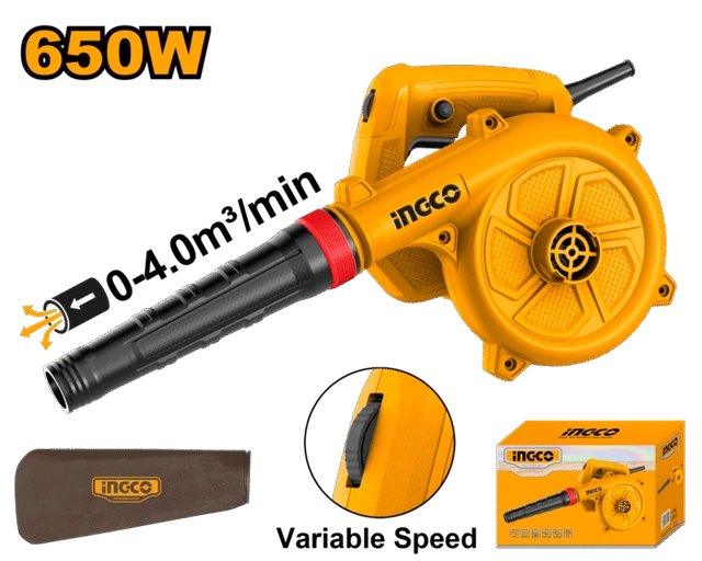 INGCO AB6508 650W Variable Speed Electric Air Blower and VacuumHigh-Performance Dust Cleaner