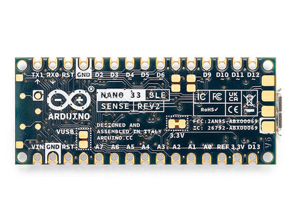 Original Arduino Nano 33 BLE Sense Rev2 with Header (ABX00070)
