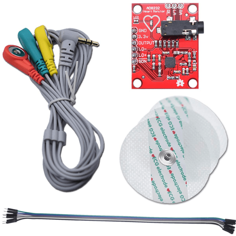 Heart Rate Monitor Kit with AD8232 ECG Sensor Module Kit