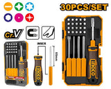 INGCO AKISD3001 30 Pcs Interchangeable Screwdriver and Bits Set