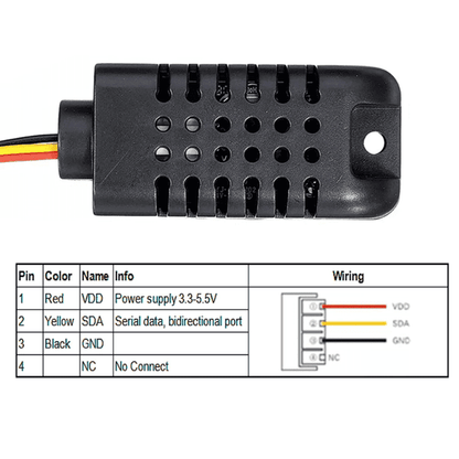 ASAIR AM2301 Temperature & Humidity Sensor (BLACK)