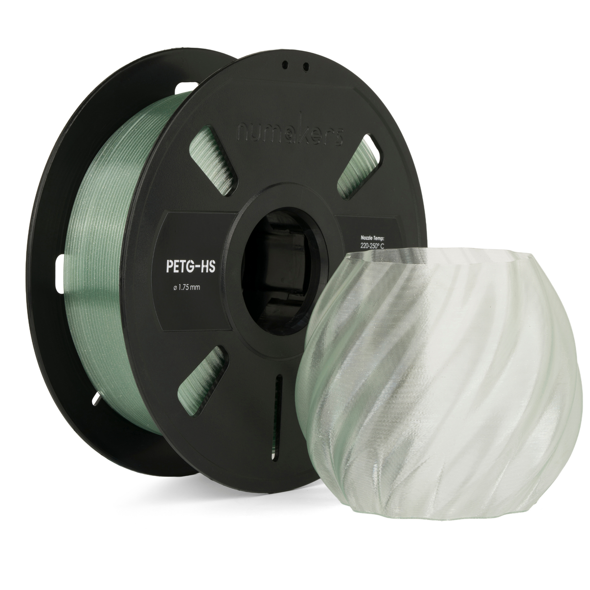 Numakers PETG Translucent Filament –  Arctic Glitter – 1.75 mm / 1 kg