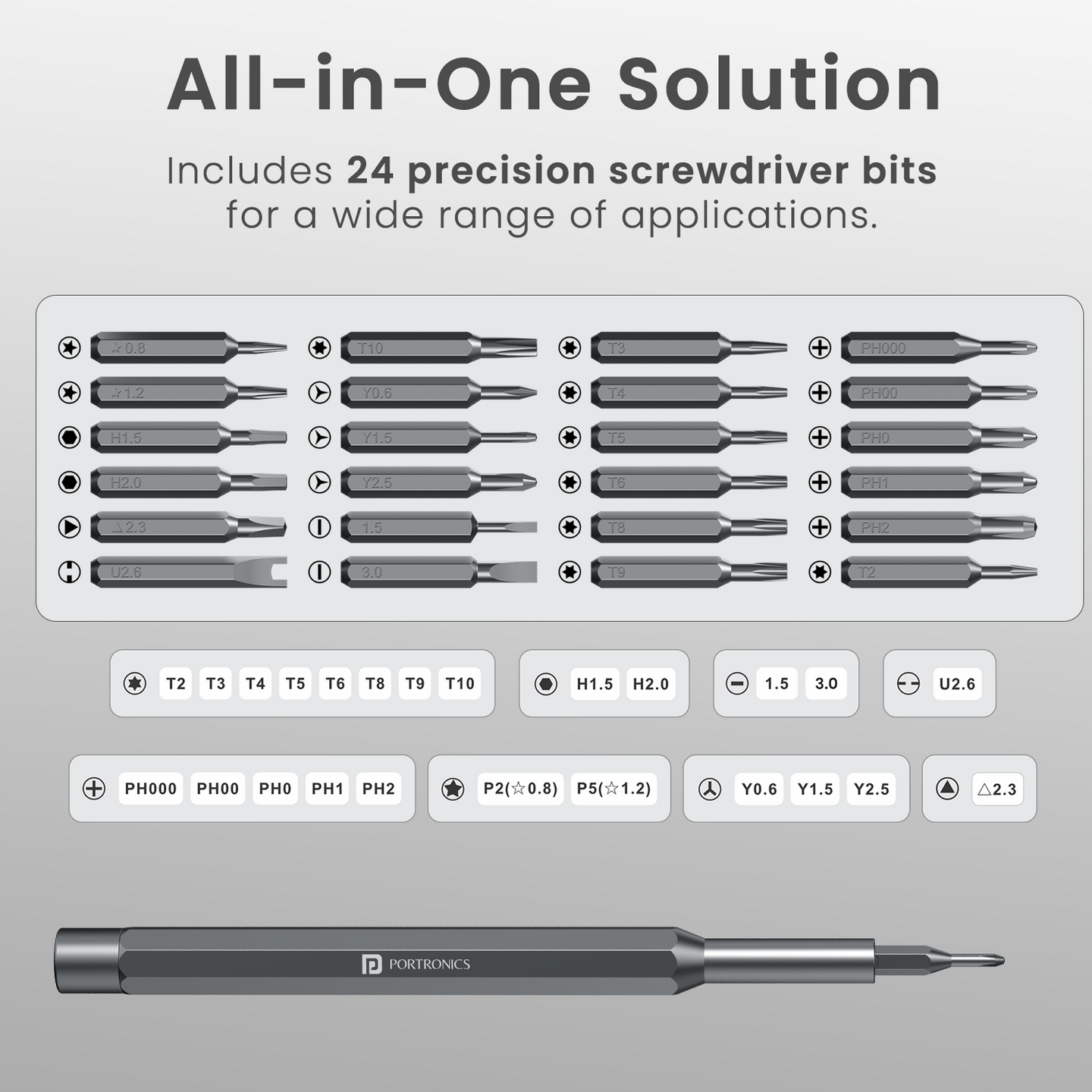 Portronics POR-2975 Bit Box, 24-in-1 Screwdriver Kit