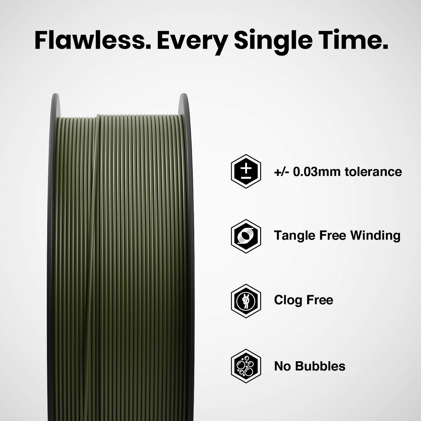 Numakers PLA+ Filament – Army Green – 1.75 mm / 1 kg