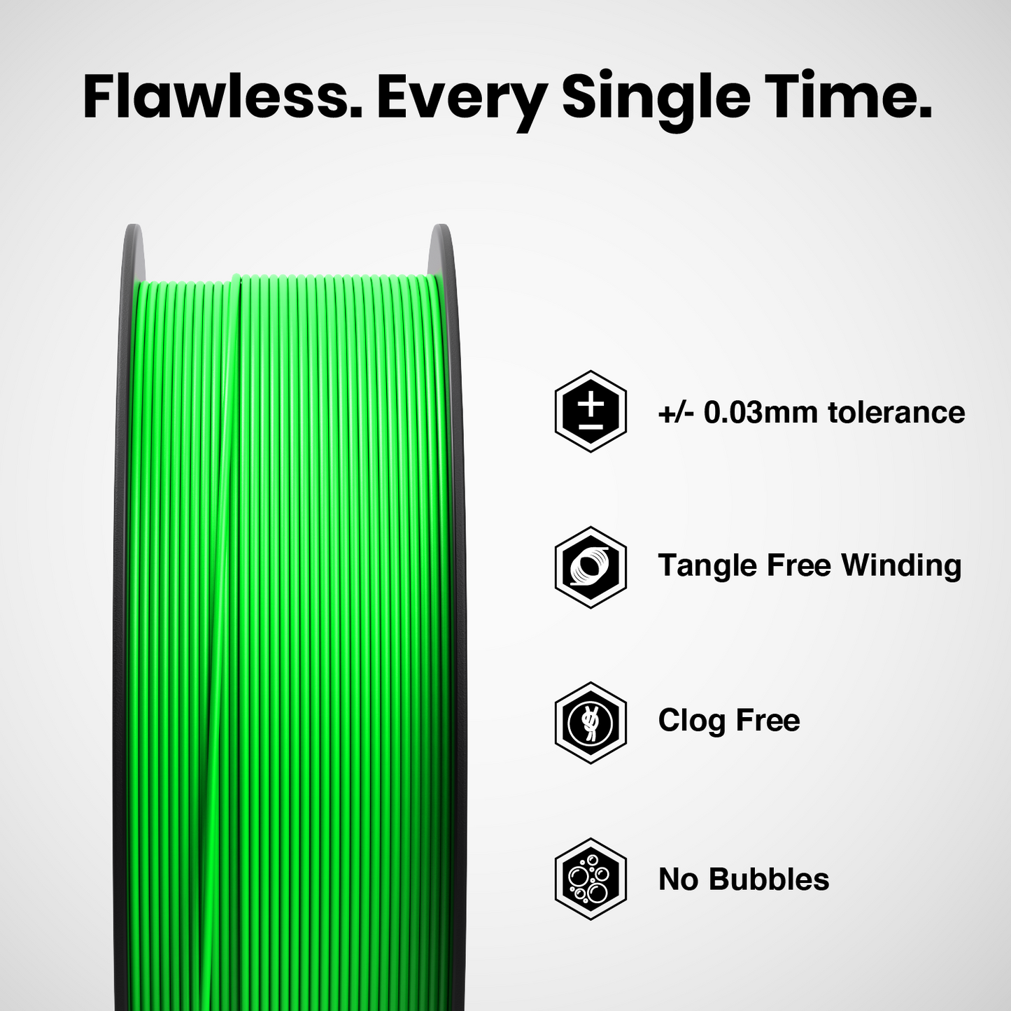 Numakers PLA+ Filament – Fluorescent Green – 1.75 mm / 1 kg