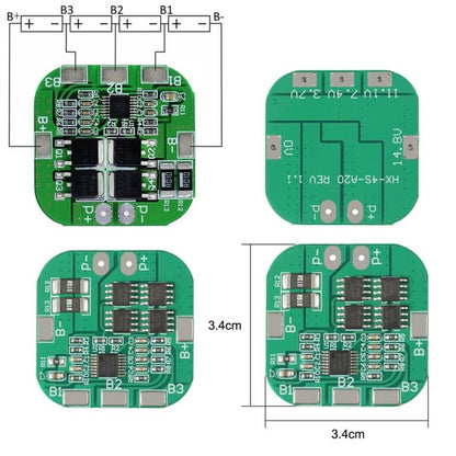 BMS 4S 20A 14.8V For 18650 Lithium Ion Cells Battery Protection Board (HX-4S-A20)