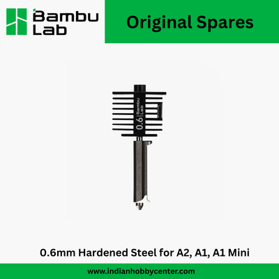 Bambu Lab Hotend with Hardened Steel Nozzle - 0.6 mm for A2,A1, A1 Mini (FAH020)