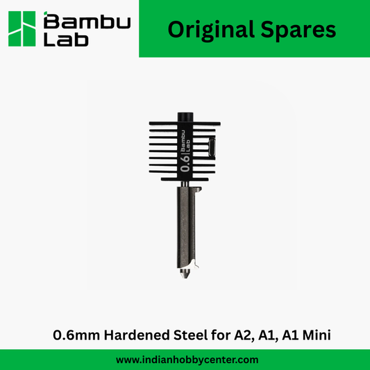 Bambu Lab Hotend with Hardened Steel Nozzle - 0.6 mm for A2,A1, A1 Mini (FAH020)