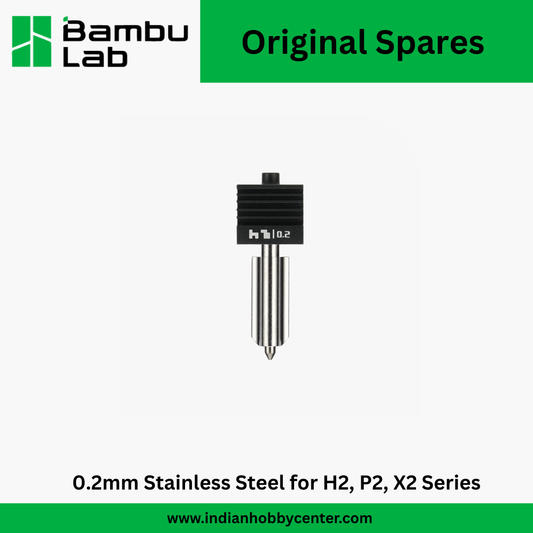 Bambu Lab Hotend with Stainless Steel Nozzle - 0.2 mm for H2/P2S/X2D (FAH059)