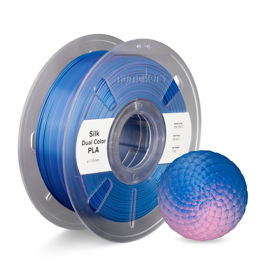 Numakers Dual-Color Silk PLA Filament – Blue-Magenta – 1.75 mm / 1 kg