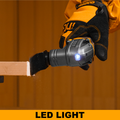 INGCO CMLI20228 Cordless Multi Tool, 6 Speed Adjustment, With Blades & Sanding Papers, With Battery & Charger