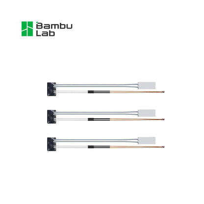 Three temperature sensors shown horizontally on a white background, with the Bambu Lab Official Distributor logo in the top-left corner.