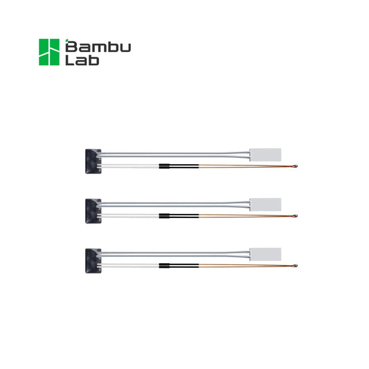 Three temperature sensors shown horizontally on a white background, with the Bambu Lab Official Distributor logo in the top-left corner.