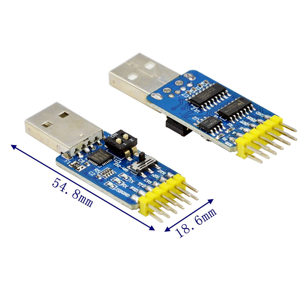 Cp2102 6-in-1 Multi-Function Serial Port Module, USB-TTL 485, 232, Bidirectional Conversion, Compatible with 3.3v/5v level