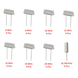 Elepak Crystal DIP Pak 32.768 KHz to 20 MHz 40 Pcs 8 Values