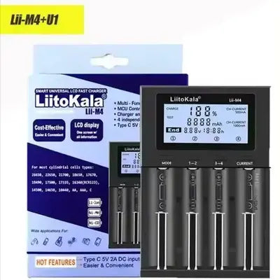 Liitokala Lii-M4 Smart Universal LCD Fast Battery Charger with Charging, Discharging, Testing and Storage Functions