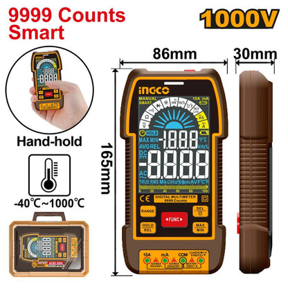INGCO DM110004 1000V 9999 Count Digital Multimeter