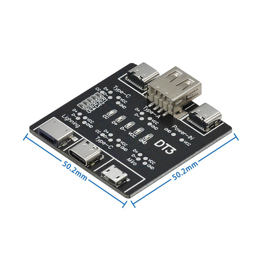 DT3 Data Line Detection Board with Type-C Interface & Fast Charging Line Abnormality Detector for for iOS Android
