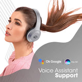 ZEBRONICS Zeb Duke 101 (Grey) Wireless Headphone with Mic, Supporting Bluetooth 5.0, AUX Input Wired Mode, mSD Card Slot, Dual Pairing, On Ear & FM,12 hrs Play Back time, Media/Call Controls