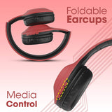 ZEBRONICS Zeb Duke 101 (Red) Wireless Headphone with Mic, Supporting Bluetooth 5.0, AUX Input Wired Mode, mSD Card Slot, Dual Pairing, On Ear & FM,12 hrs Play Back time, Media/Call Controls