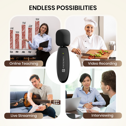 Portronics POR-2325 Dash 7 Ai Type C Wireless Microphone With Ai Feature (Black)