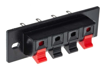 4 Way, 3A, Panel Mount Speaker Terminal Socket, Quick Connect Termination