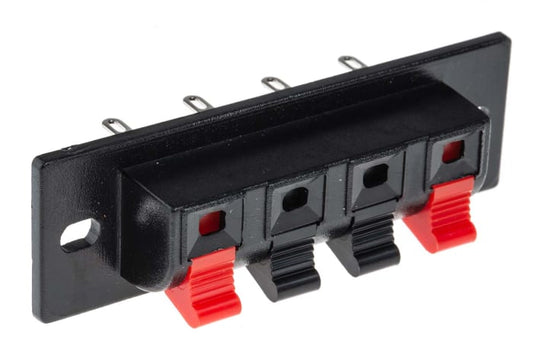 4 Way, 3A, Panel Mount Speaker Terminal Socket, Quick Connect Termination