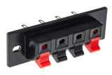Panel Mount Speaker Terminal Socket, 4 Way, 3A, Quick Connect Termination
