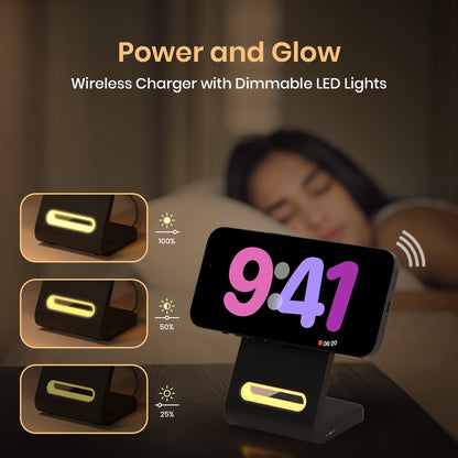 Portronics POR-2132 Flux 15W Qi2 Enabled Fast Charging Wireless Charger, MagSafe Compatible (Black)