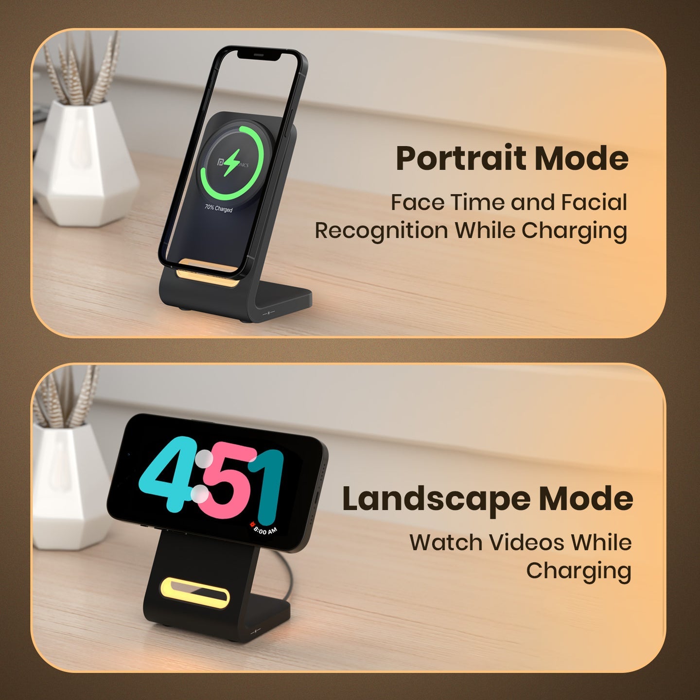 Portronics POR-2132 Flux 15W Qi2 Enabled Fast Charging Wireless Charger, MagSafe Compatible (Black)
