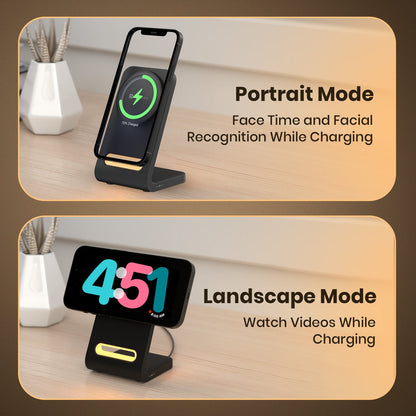 Portronics POR-2132 Flux 15W Qi2 Enabled Fast Charging Wireless Charger, MagSafe Compatible (Black)