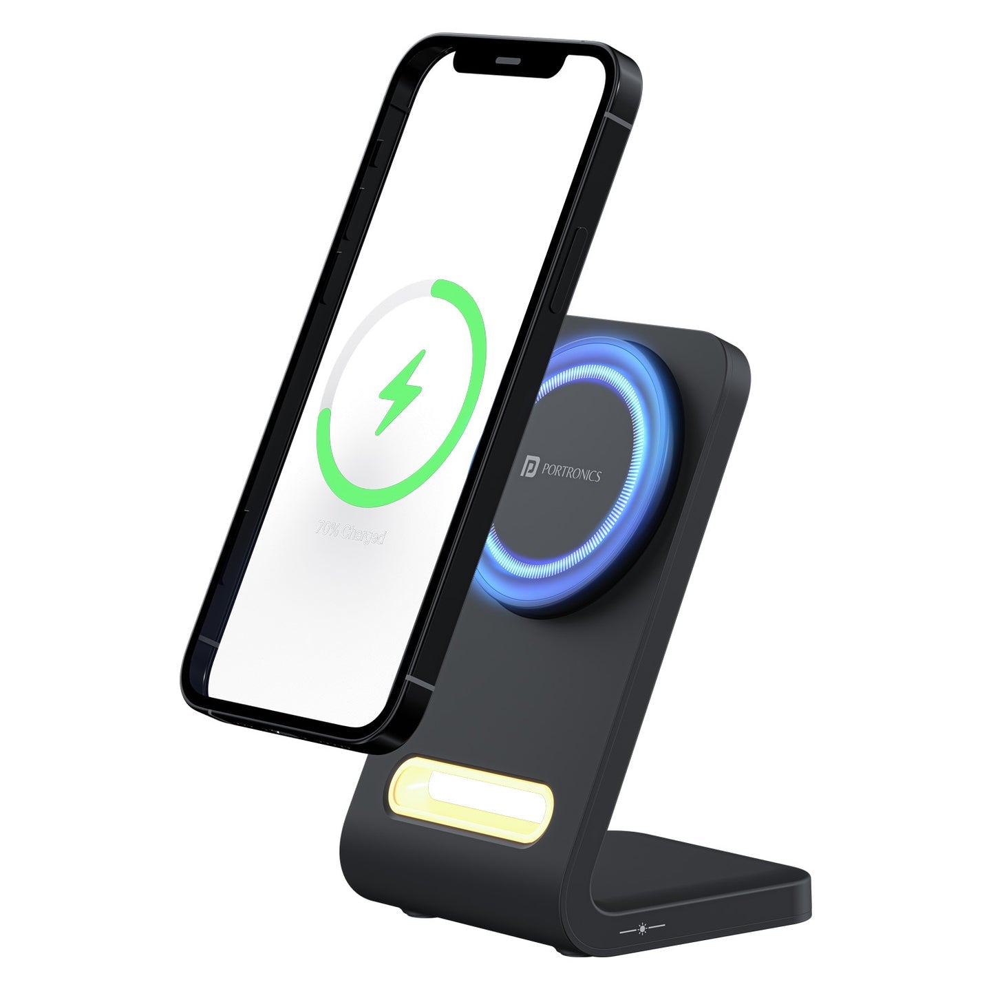 Portronics POR-2132 Flux 15W Qi2 Enabled Fast Charging Wireless Charger, MagSafe Compatible (Black)