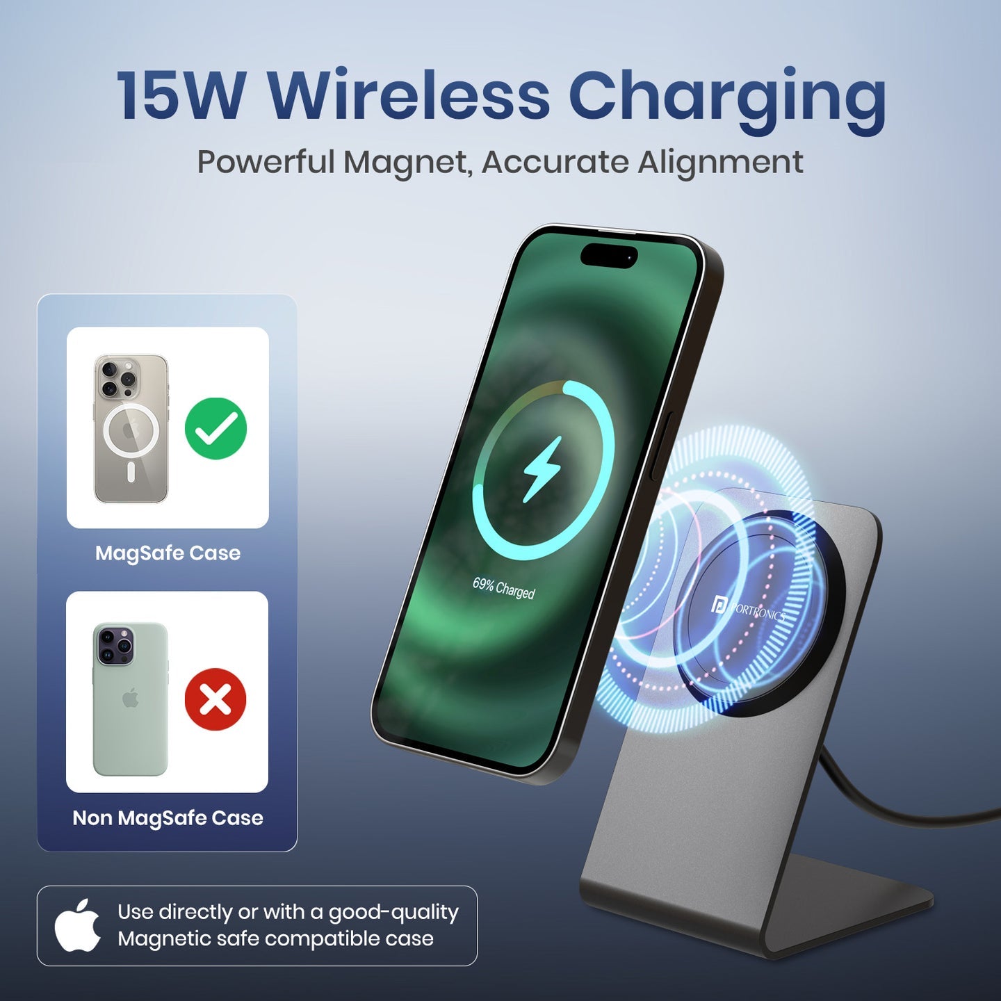 Portronics POR-2135 Flux 15W Wireless Charger (Black)