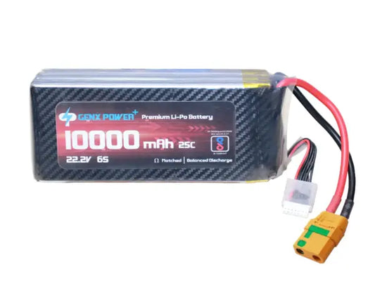 GenX 22.2V 6S 10000mAh 25C / 50C Premium Lipo Lithium Polymer Battery with XT90S Connector