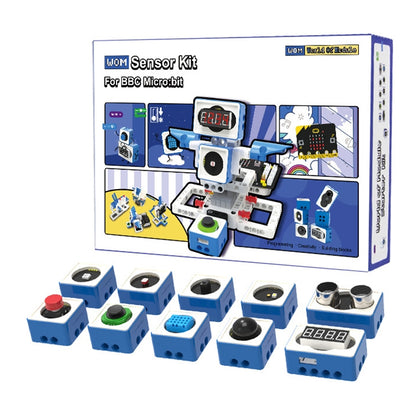 Building Block Sensor Module Kit Compatible with Microbit V2/V1.5 Arduino UNO Raspberry Pi Pico, without Microbit