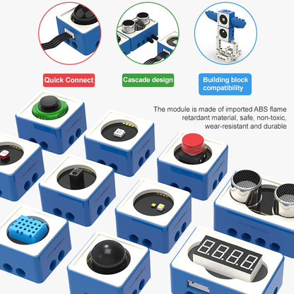 Building Block Sensor Module Kit Compatible with Microbit V2/V1.5 Arduino UNO Raspberry Pi Pico, without Microbit