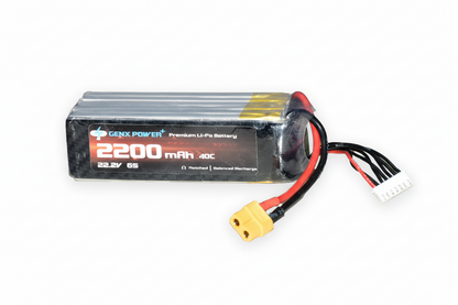 GenX 22.2V 6S 2200mAh 40C / 80C Premium Lipo Lithium Polymer Battery