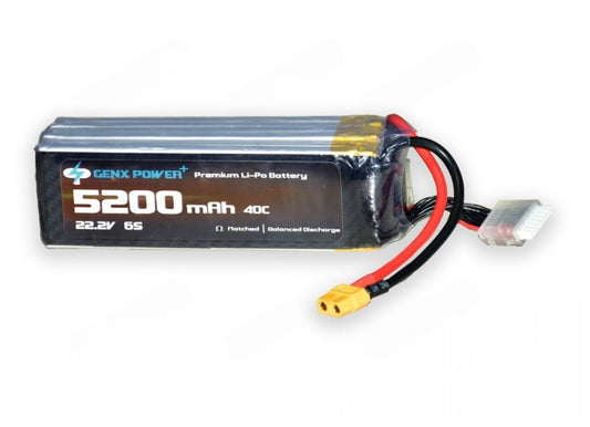 GenX 22.2V 6S 5200mAh 40C / 80C Premium Lipo Lithium Polymer Battery