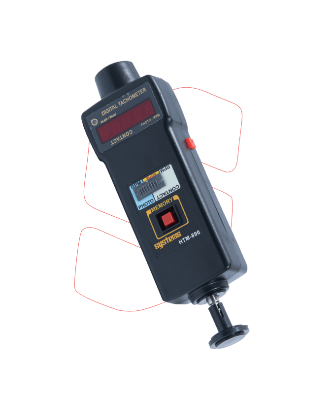 Systems HTM 890 Photo Contact Digital Tachometer (Laser / Contact)